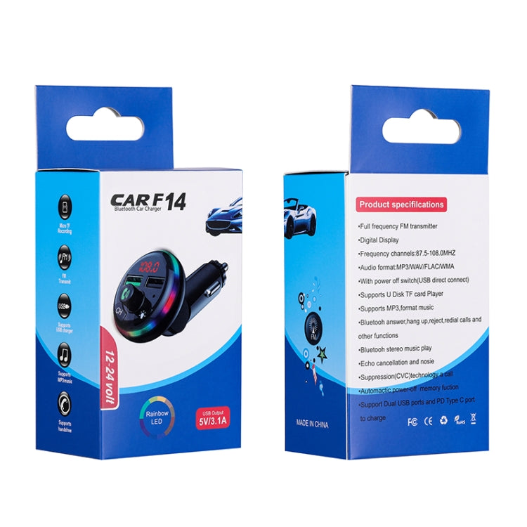 F14 Fast Charge USB Car Charger Dual Port USB 3.0 Mini Phone Charger