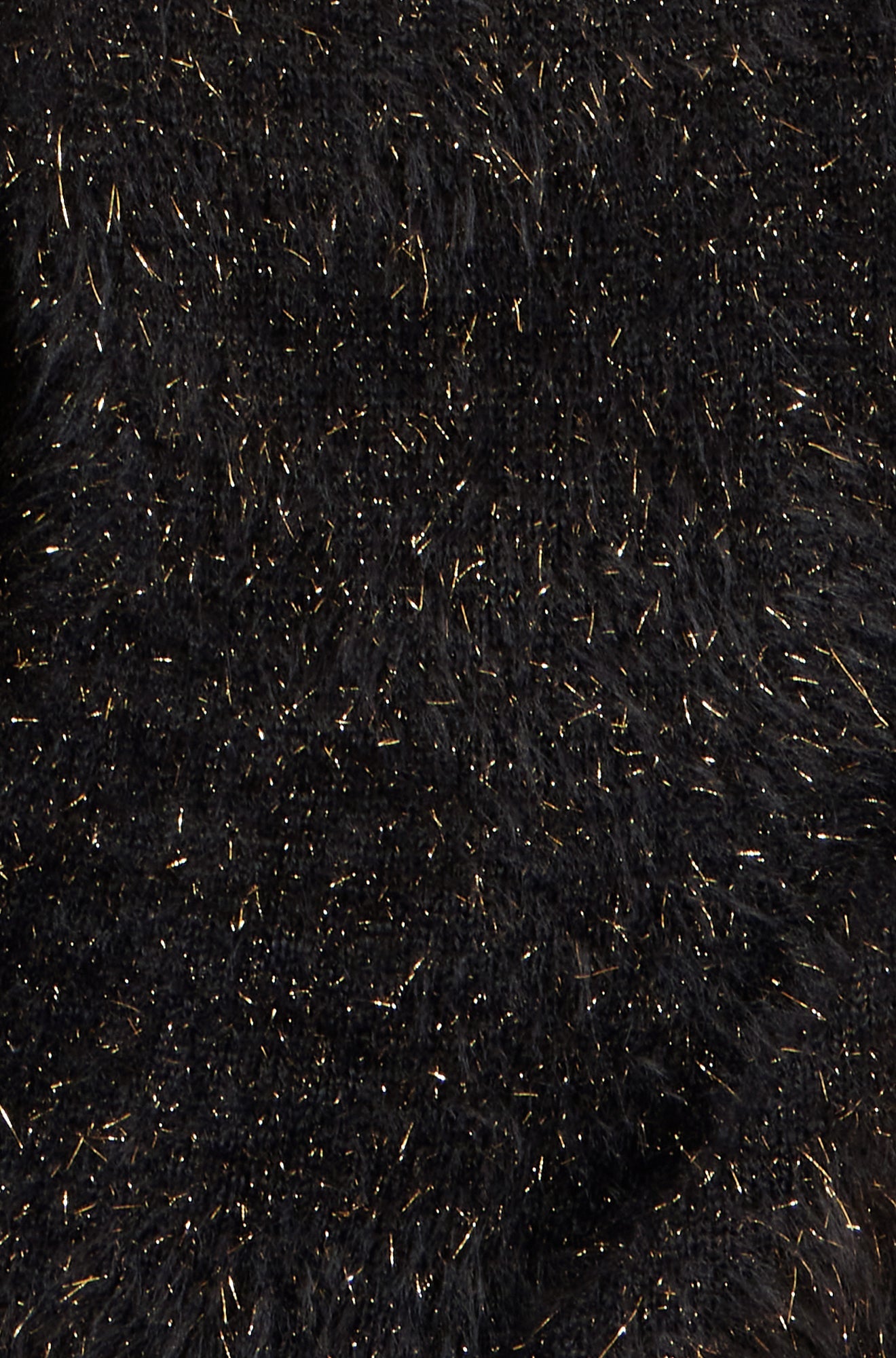 Yumi Black Metallic Fluffy Eyelash Relaxed Jumper