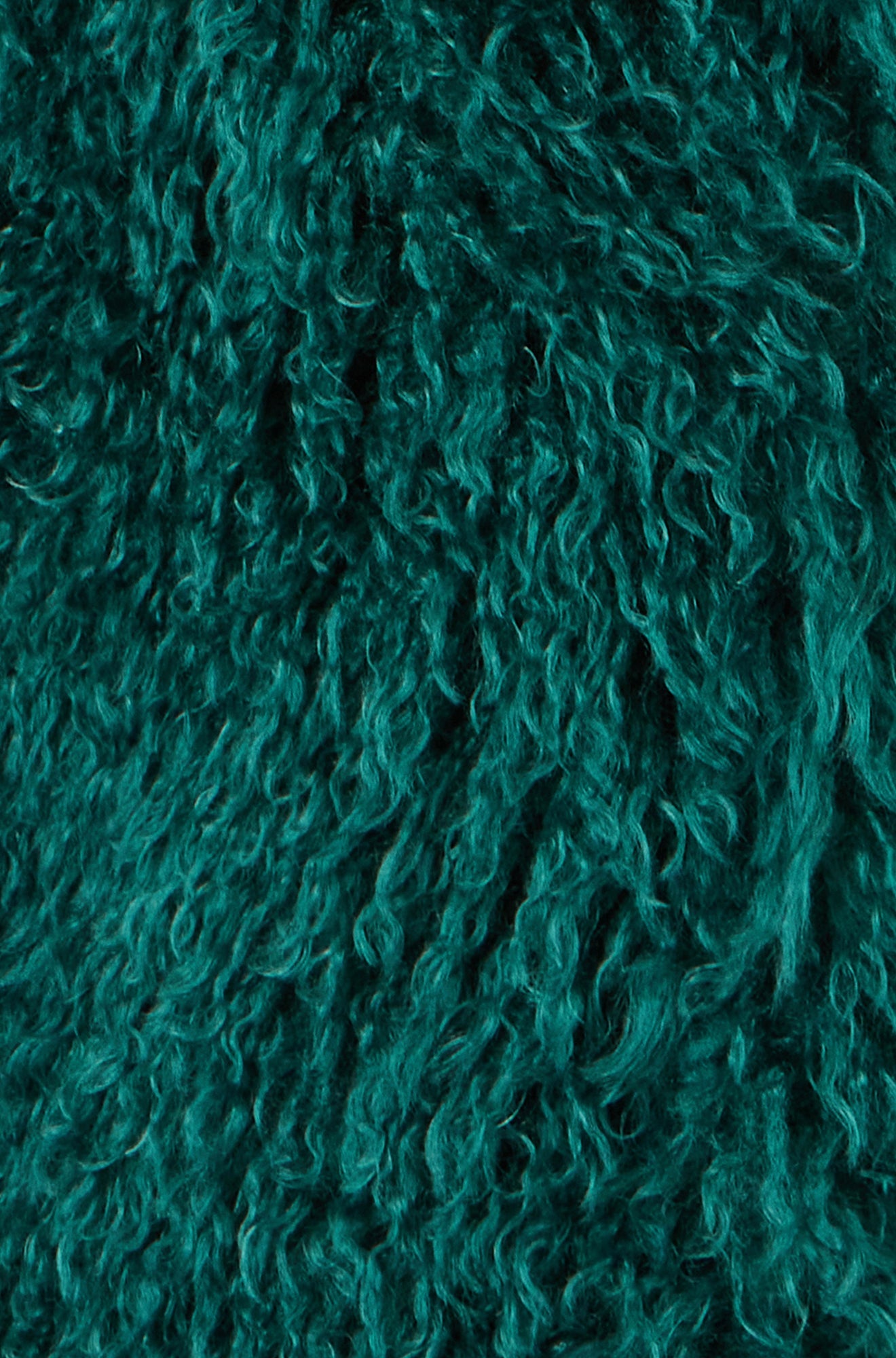 Yumi Teal Luxe Long Hair Fur Coat