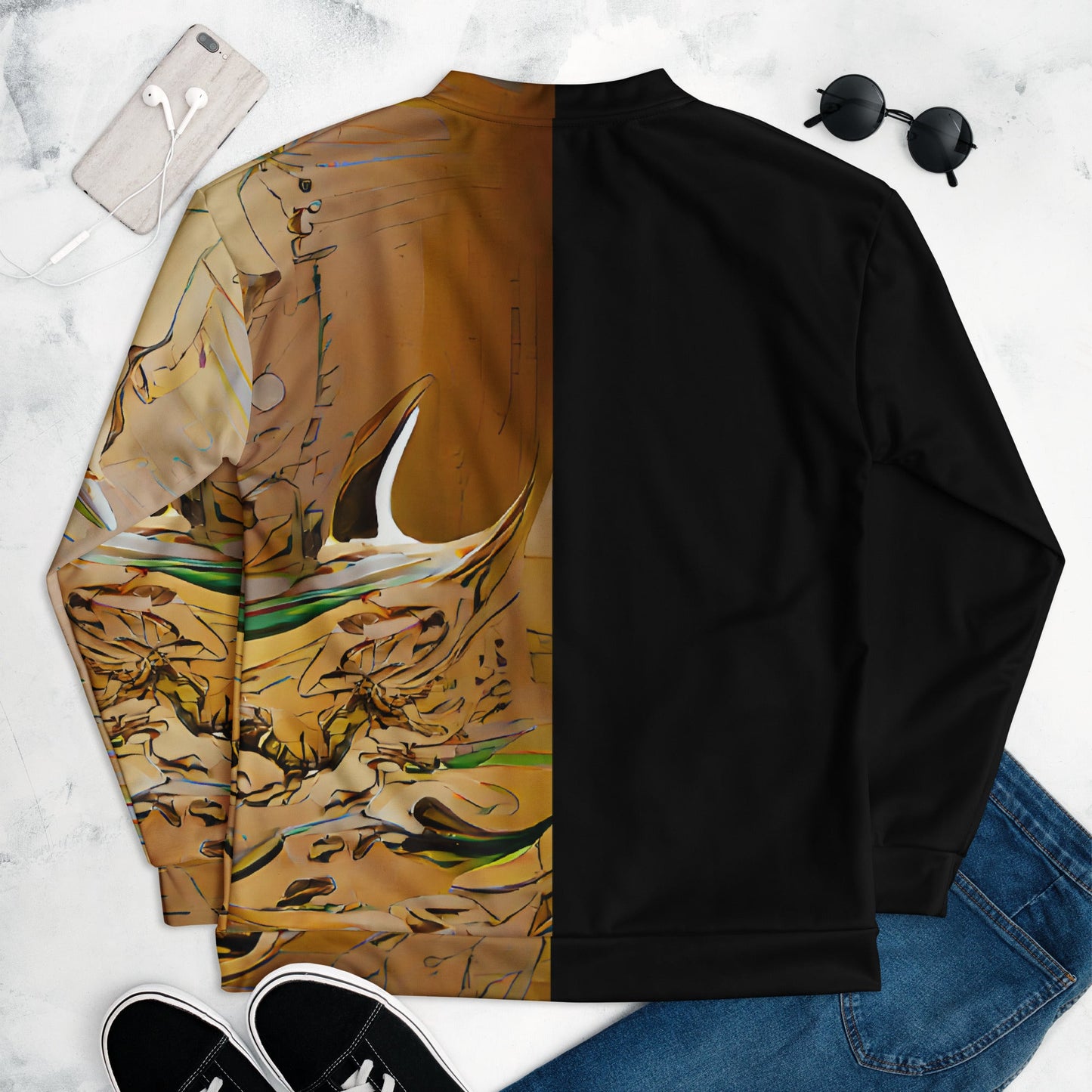 Half Black Half Gāolàng - Unisex Bomber Jacket