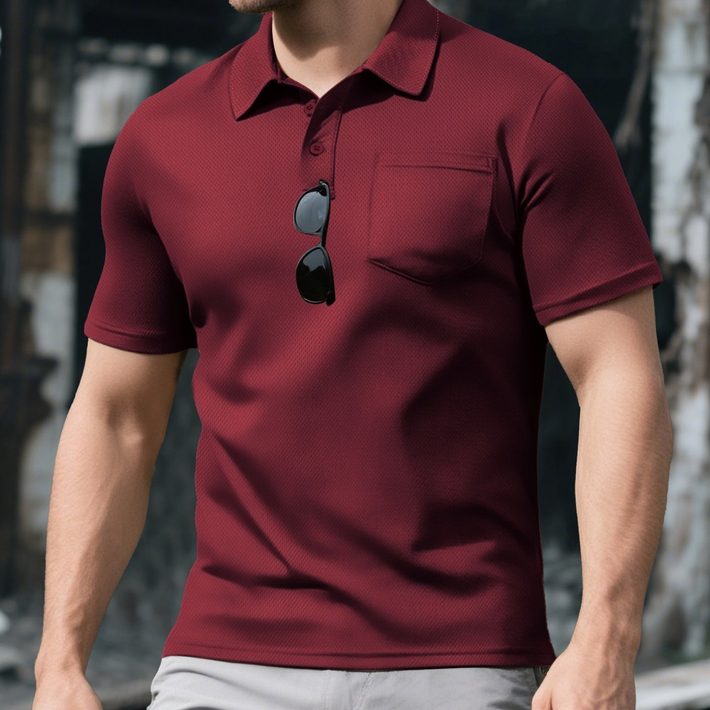 Men's Loose Short Sleeve Lapel Sport Casual