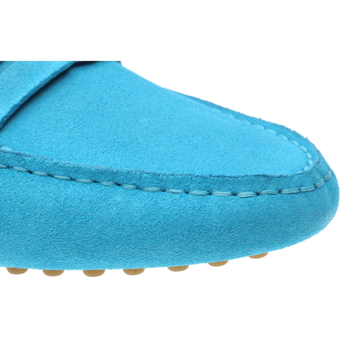 Herring Louisa ladies rubber-soled driving moccasins in turquoise suede