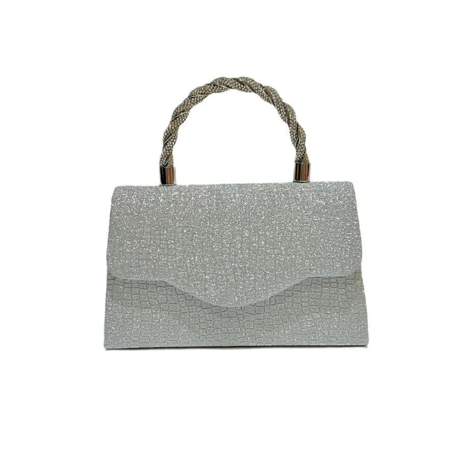 Shiny Water Diamond Evening Handbag Ladies Style KTV Princess Dress Bag Square ABS Material Flip Cover