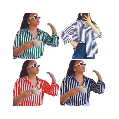 Lightweight Street-style Casual Long-sleeve Striped Shirt