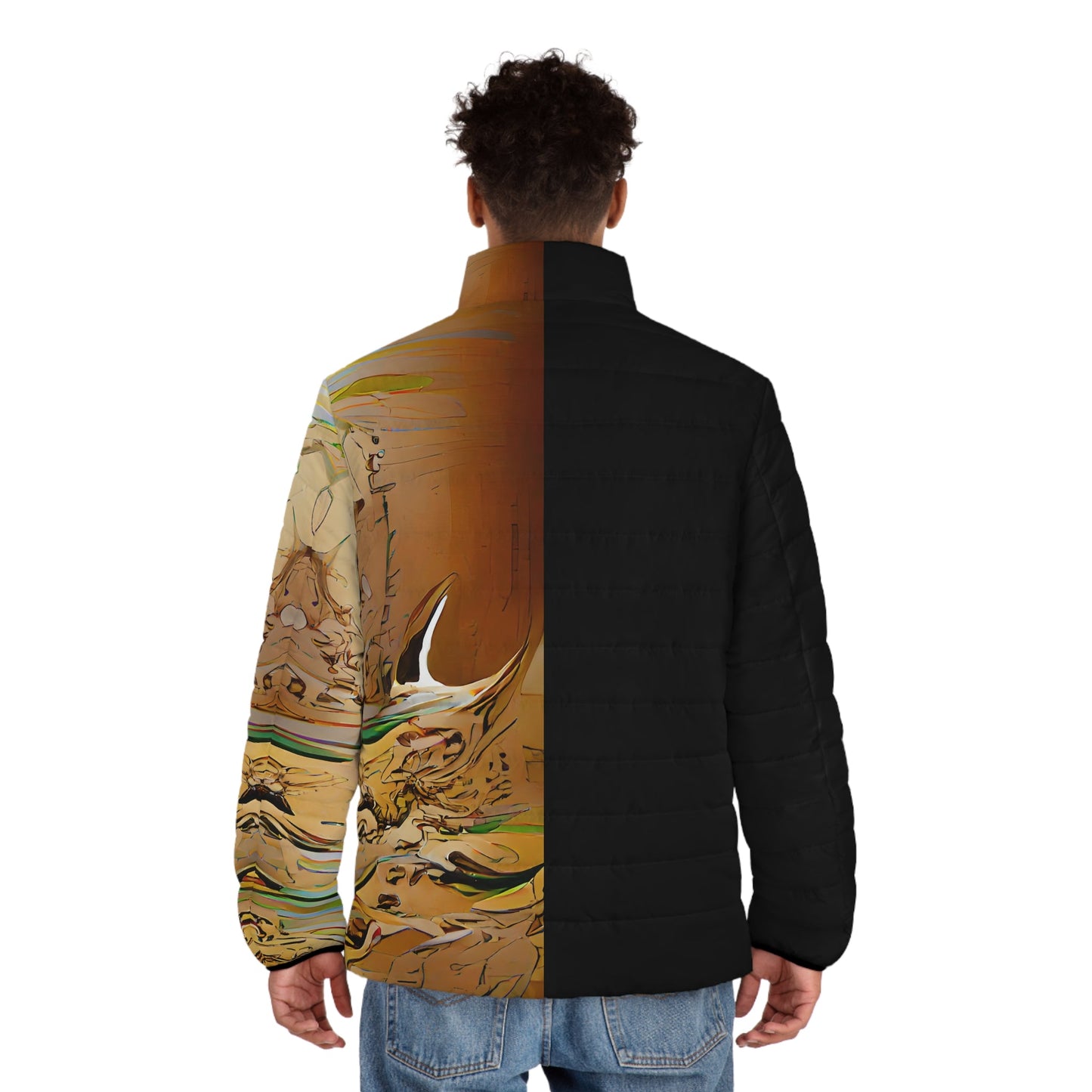 Half Black Half Gāolàng - Mens Puffer Jacket