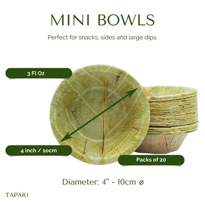 Mini Sal Leaf Bowls - 10cm / 4 inch diameter