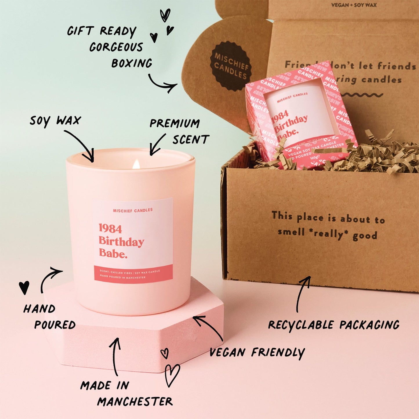 40th Birthday Gift Funny Candle 1984 Birthday Babe