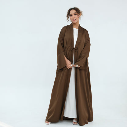 Plus-size Elegant Cardigan Solid-color Robe For The Middle East
