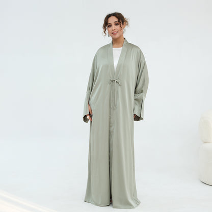 Plus-size Elegant Cardigan Solid-color Robe For The Middle East