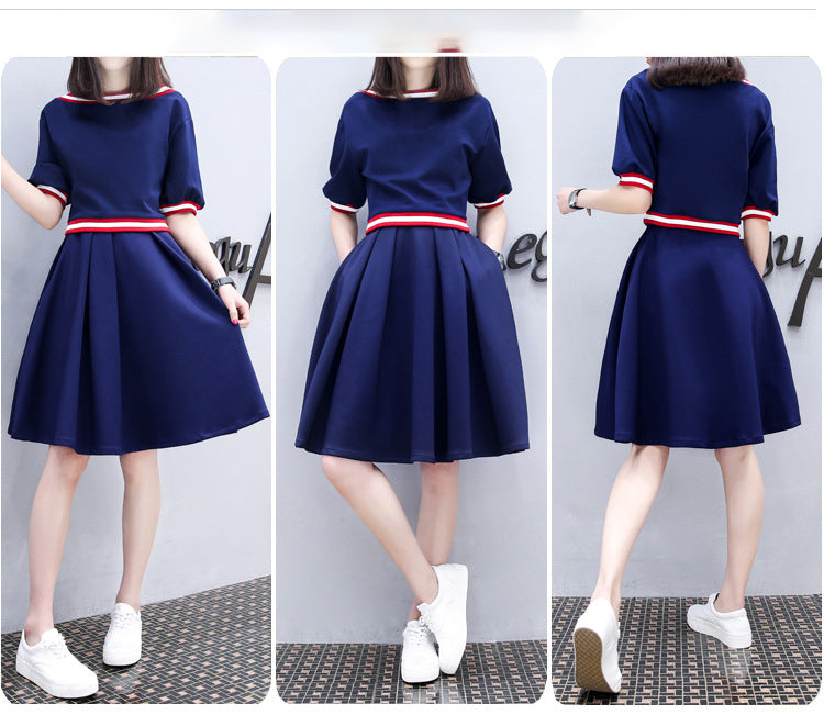 Slim Slimming Fake Two A-Line Dress Women