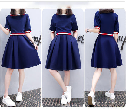 Slim Slimming Fake Two A-Line Dress Women