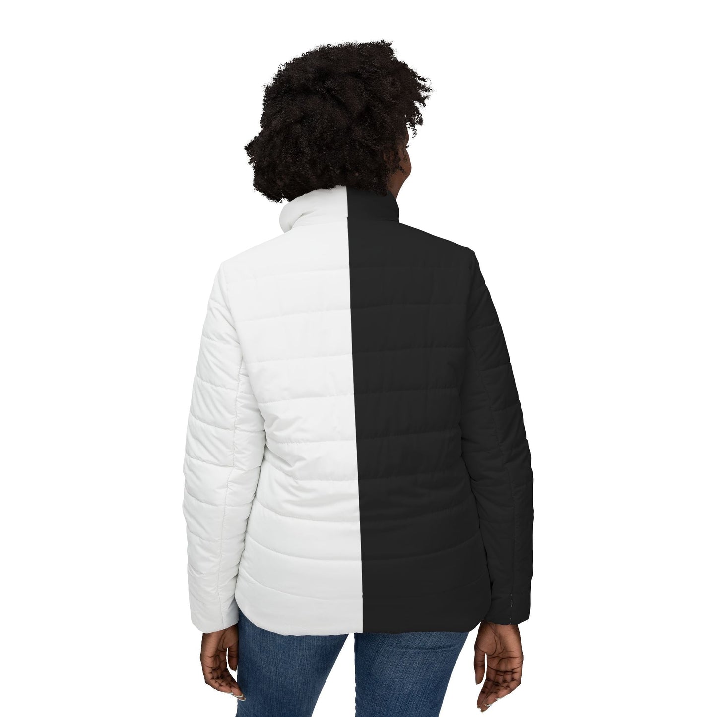 Half Black Half White - Womens Puffer Jacket