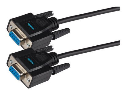 Maplin Premium Serial RS232 Null Modem 9 Pin Female Cable - Black, 3m