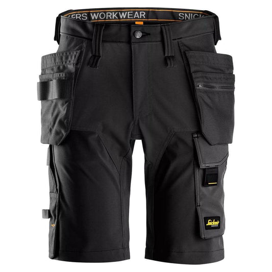 Snickers 6175 AllroundWork 4-Way Stretch Holster Pocket Short Black 36" Waist, Snickers Size 52