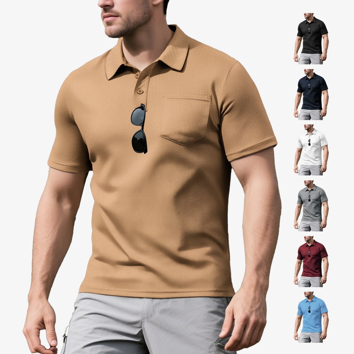 Men's Loose Short Sleeve Lapel Sport Casual
