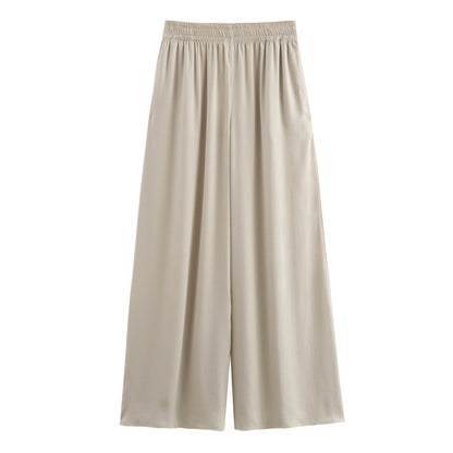Women's Comfortable All-match Casual Stretch Waist Wide Leg Pants