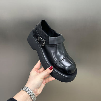 Spring High-Heel Chunky-Heel British-Style Elevating Fashion Pumps