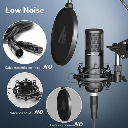 Maono XLR Cardioid Professional Vocal Studio Microphone with Boom Arm Kit