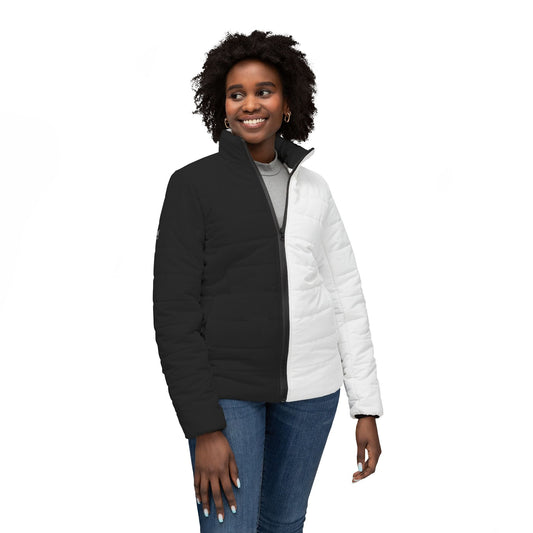 Half Black Half White - Womens Puffer Jacket