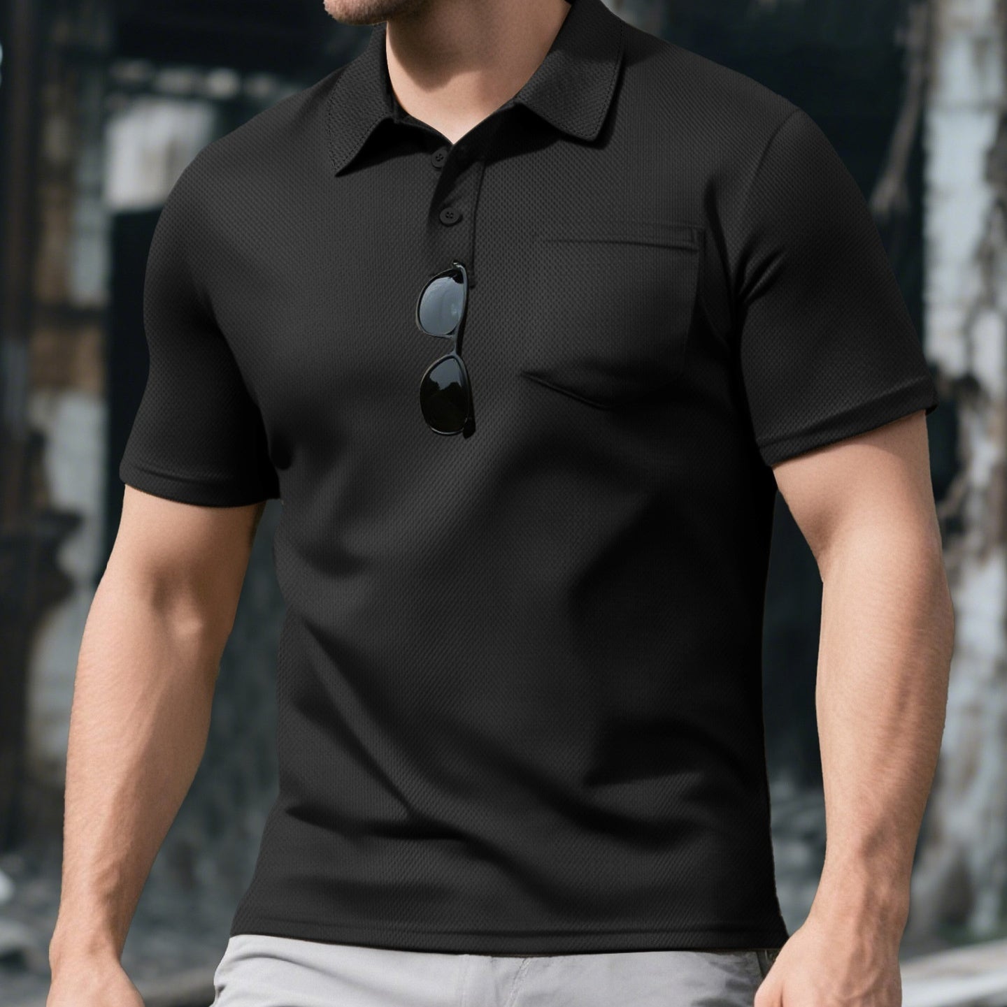 Men's Loose Short Sleeve Lapel Sport Casual