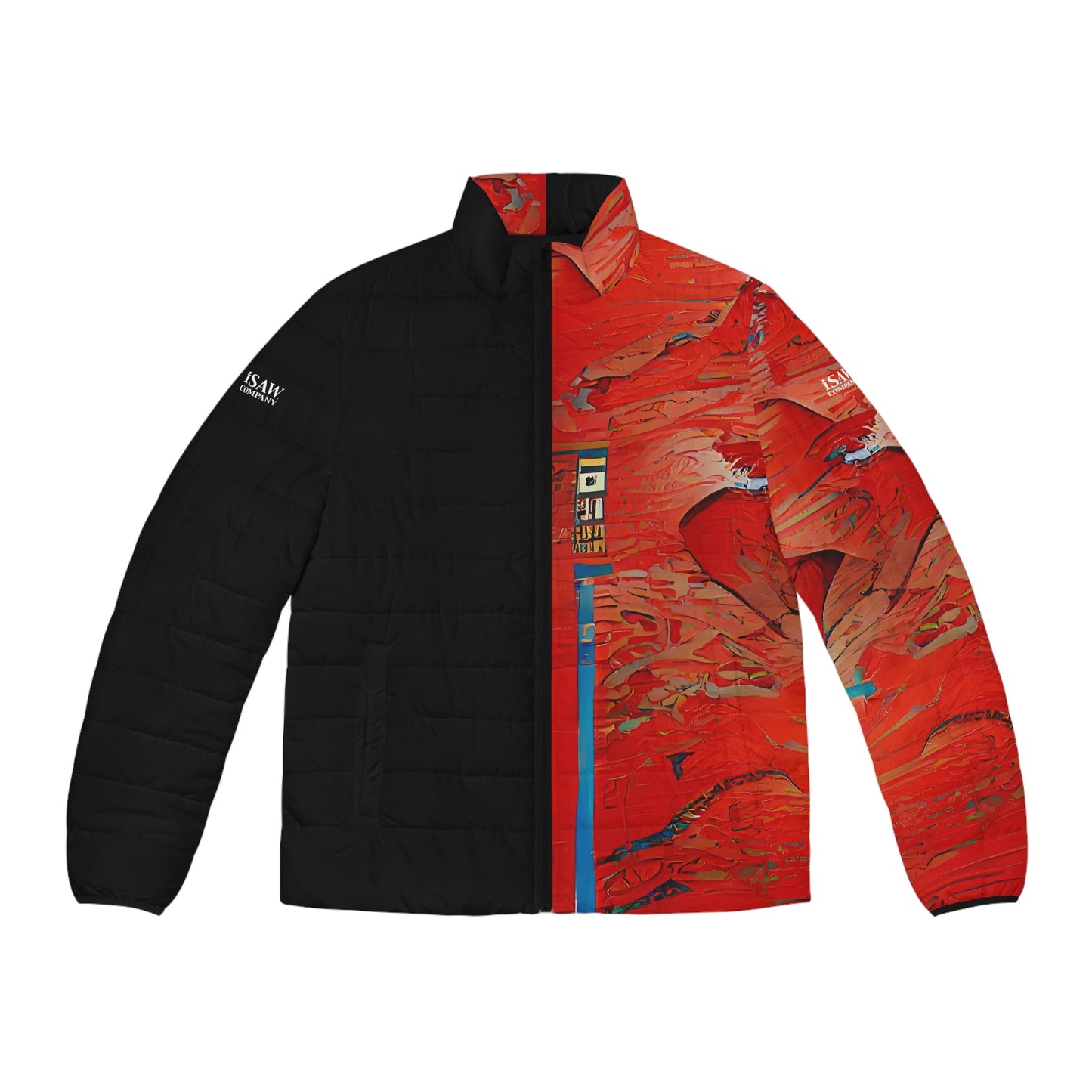 Half Black Half Hónghǎi - Mens Puffer Jacket