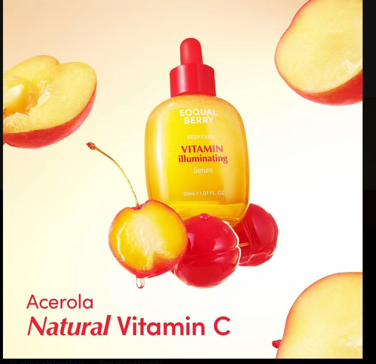 EQQUALBERRY Vitamin C illuminating Serum – Fade Dark Spots, Hydrate & Glow | 40% Acerola, Niacinamide & Hyaluronic Acid | Anti-Aging & Skin Repair – 30ml