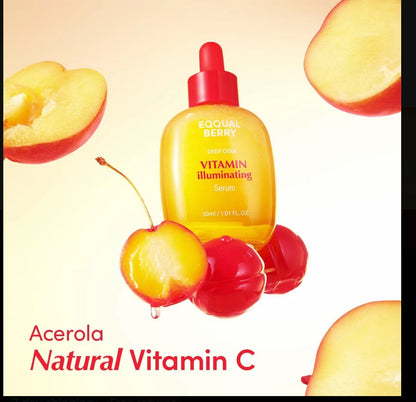 EQQUALBERRY Vitamin C illuminating Serum – Fade Dark Spots, Hydrate & Glow | 40% Acerola, Niacinamide & Hyaluronic Acid | Anti-Aging & Skin Repair – 30ml