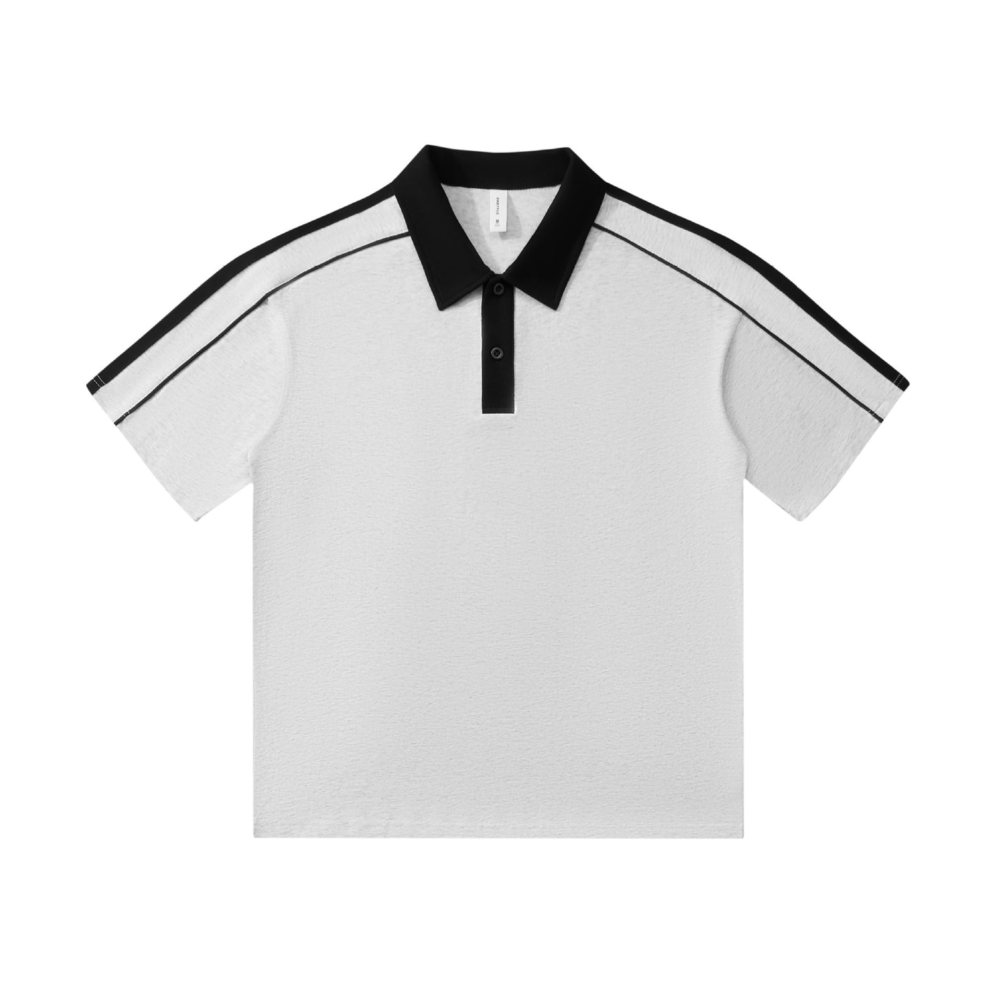 Casual Lapel Short Sleeve T-Shirt Loose Cotton Drop Shoulder Polo Shirt