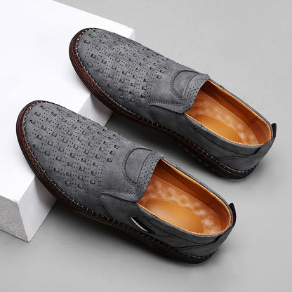 Outdoor Leisure Slip-on Flat Handmade Leather Shoes Men