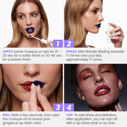 Wonderskin Wonder Blading All Day Lip Stain Peel Off Masque - Long Lasting, Waterproof and Transfer Proof Pink Lip Tint, Matte Finish Peel Off Makeup (Sweetheart Masque)