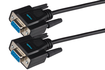Maplin Premium Serial RS232 Null Modem 9 Pin Female Cable - Black, 3m