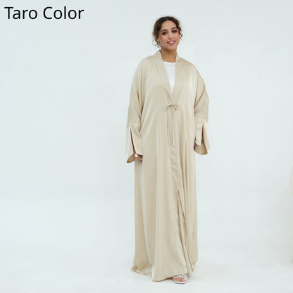 Plus-size Elegant Cardigan Solid-color Robe For The Middle East