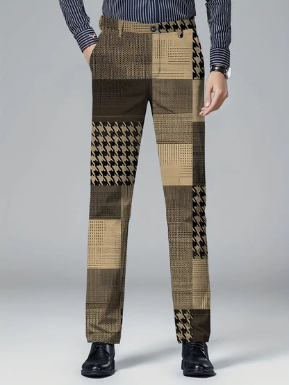 Mens Casual Slim-fit Straight-leg Dress Pants