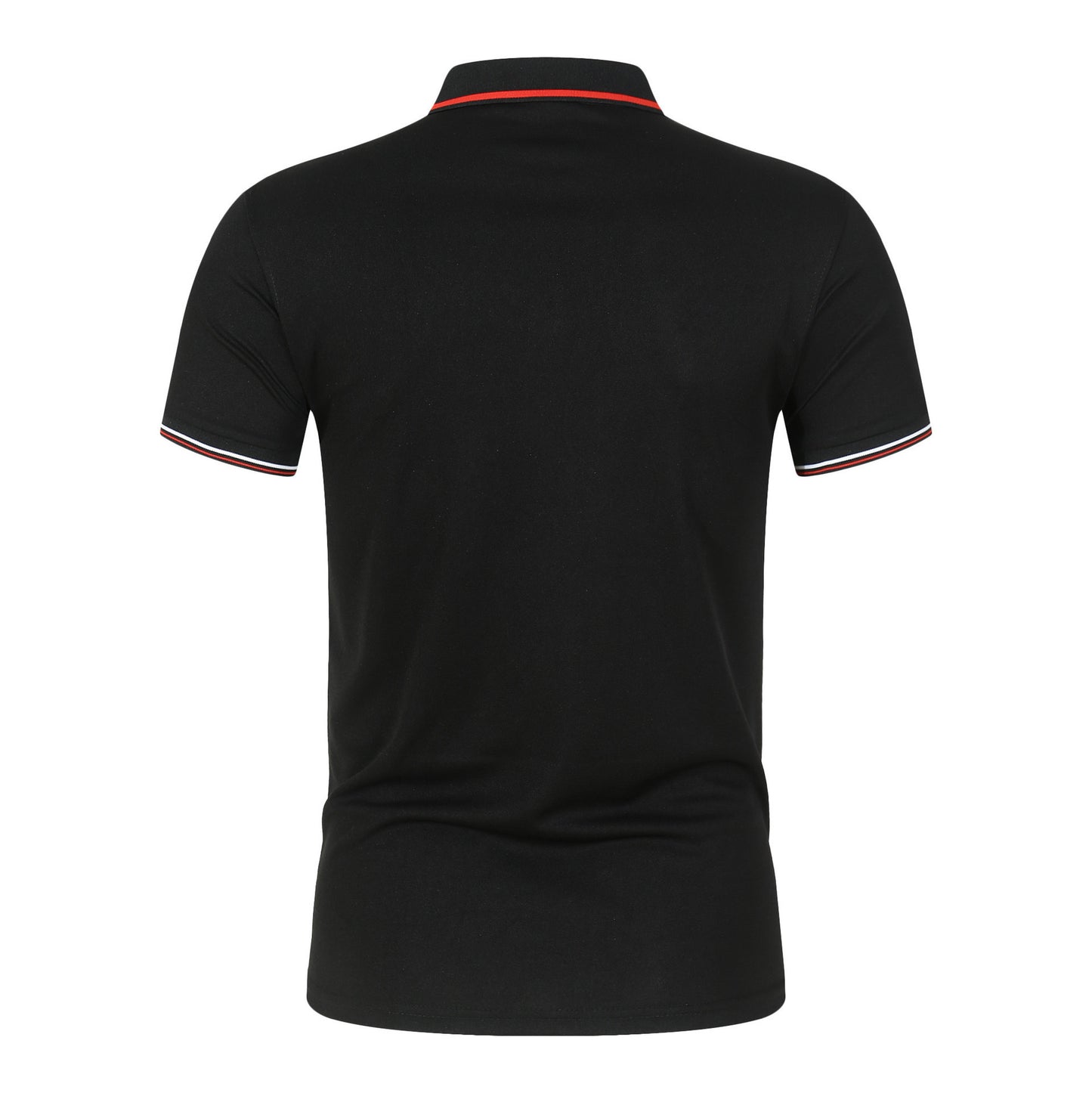 Solid-color Mens Polo Shirt With A Stand-up Collar And Short Sleeves