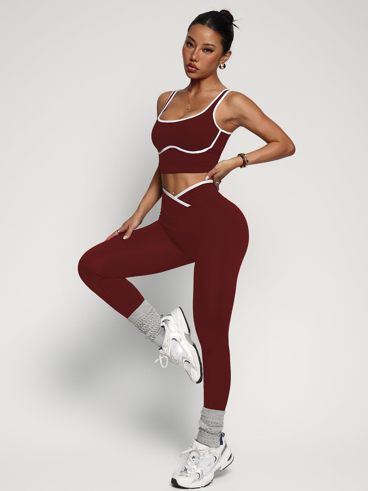 Sports Bra And Fitness Yoga Pants Yoga Outfit Two-Piece Set