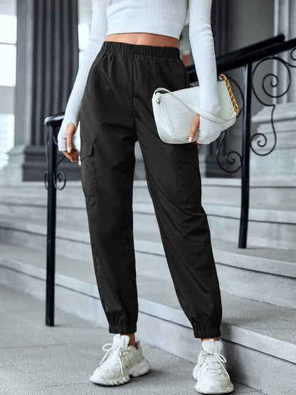 Multi-Color Casual Working Pants Multi-pocket Skinny Pants