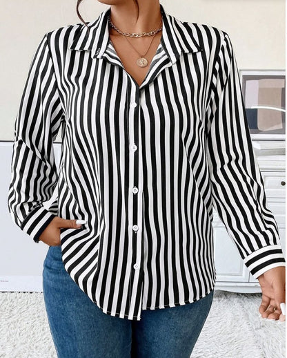 Lightweight Street-style Casual Long-sleeve Striped Shirt