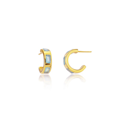 Cora Chunky Huggie Hoops Pariba Onyx