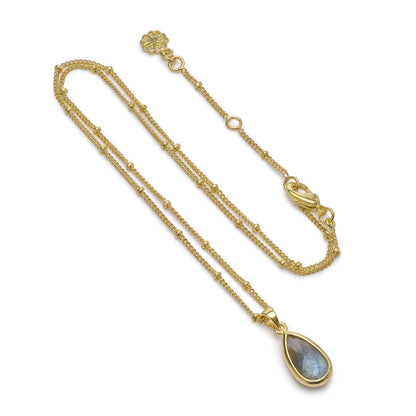Simi Teardrop Gemstone Pendant with Labradorite