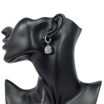 Amethyst Huggie Earrings – Intuition, Calm, Spiritual Connection