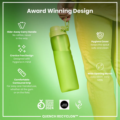 Leak Proof 1 litre Water Bottle, Recyclon, Green, 1L