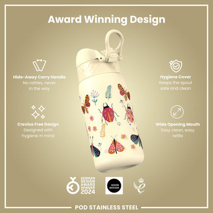 Leak Proof Kids Water Bottle, Stainless Steel, Bugs Life, 400ml (13oz)