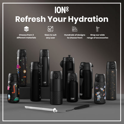 Leak Proof 1 litre Water Bottle, Recyclon, Black, 1L