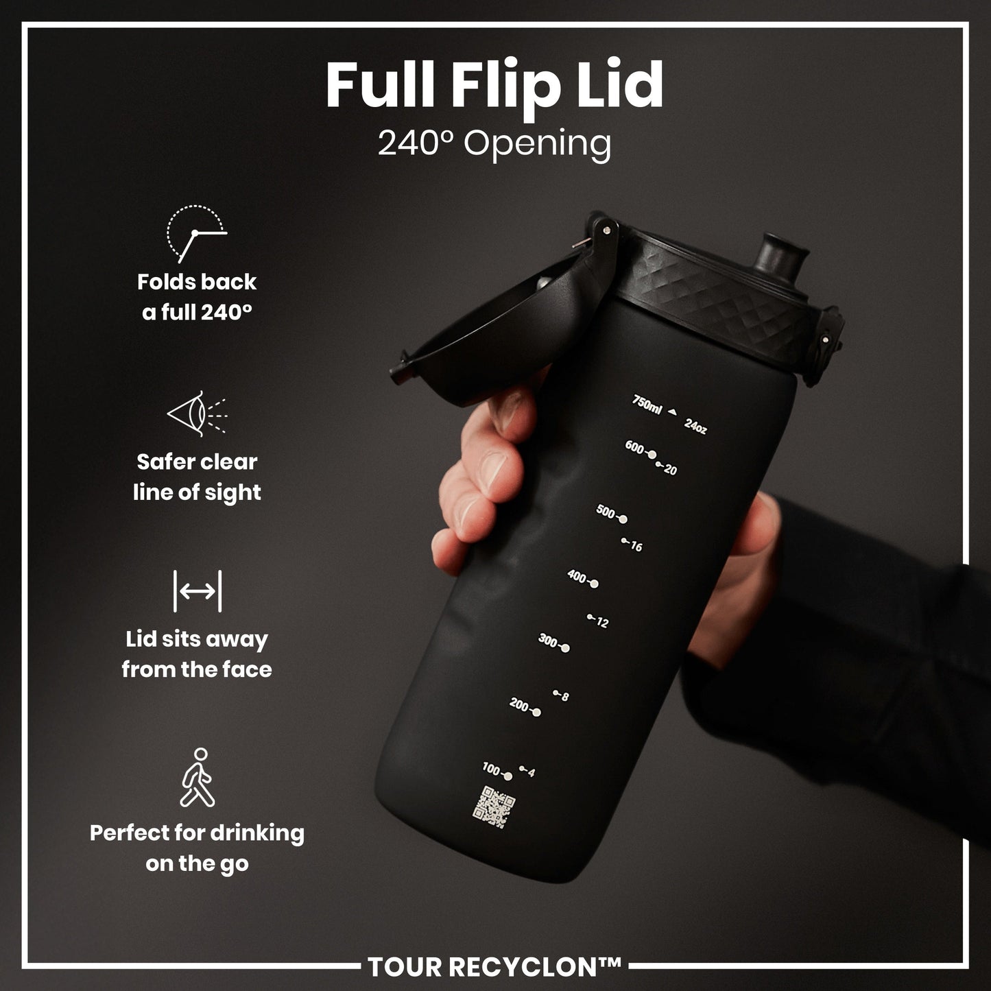 Bottle, Recyclon, Black, 750ml