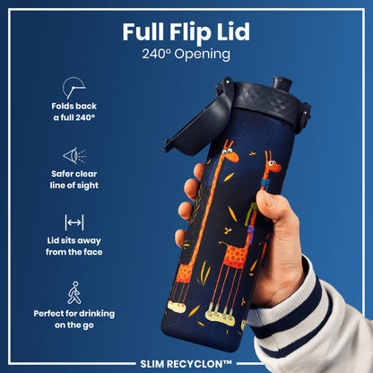 Leak Proof Slim Water Bottle, Recyclon, Giraffe, 500ml (18oz)
