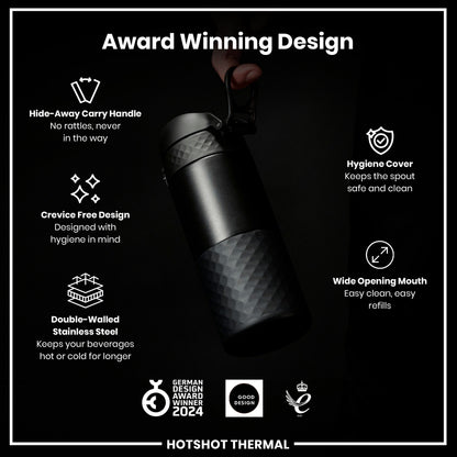 HotShot Leak Proof Insulated Cup, Travel Mug, Black, 360ml (12oz)