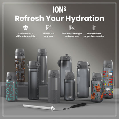 Leak Proof Thermal Steel Water Bottle, Insulated, Squiggly Line, 320ml (11oz)