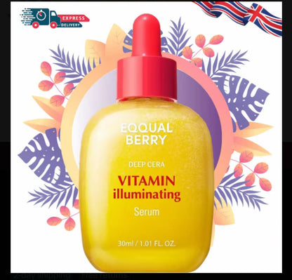 EQQUALBERRY Vitamin C illuminating Serum – Fade Dark Spots, Hydrate & Glow | 40% Acerola, Niacinamide & Hyaluronic Acid | Anti-Aging & Skin Repair – 30ml