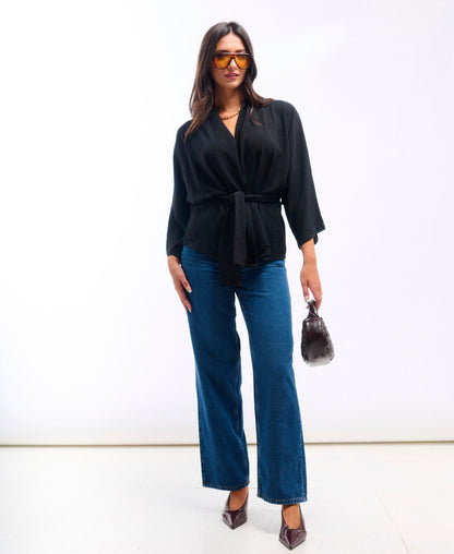 Black Soft Belted Jacket