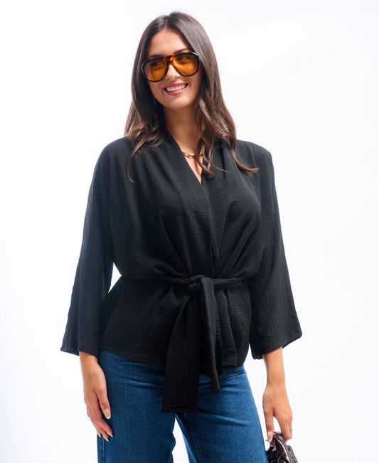 Black Soft Belted Jacket